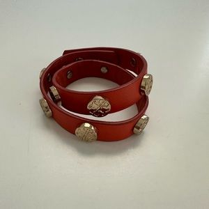 Tory Burch Double Wrap Studded Leather Bracelet
